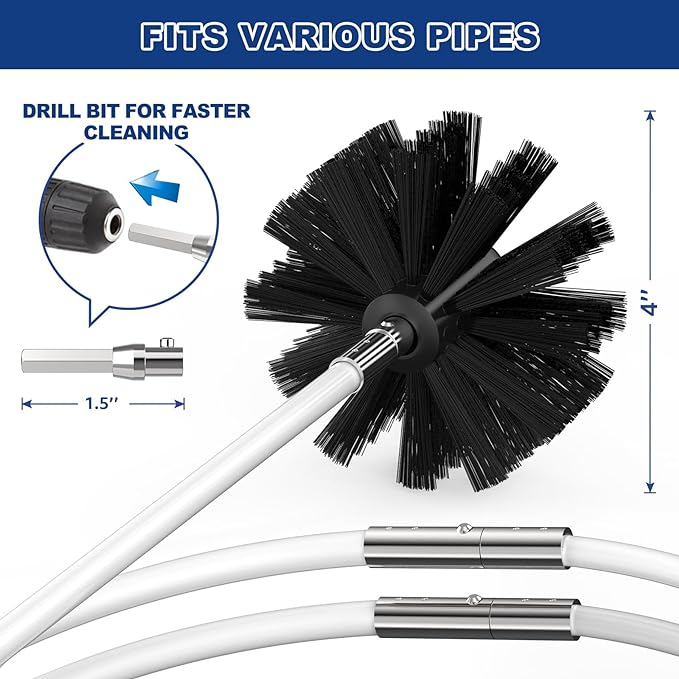 Sealegend 50 Feet Dryer Vent Cleaner Kit/Lint Remover/Fireplace Chimney - Image 2