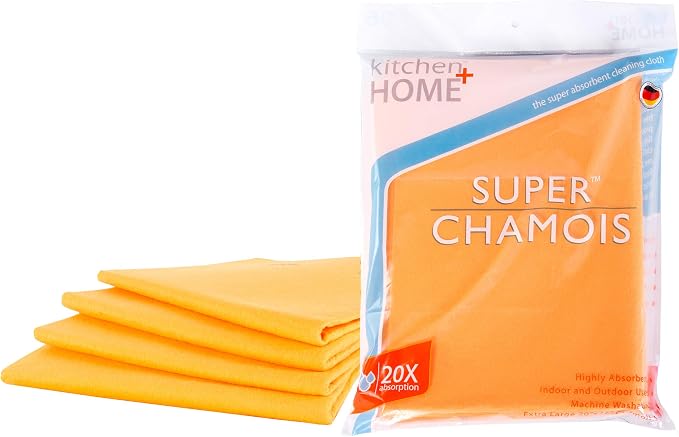 Super Chamois - Extra Large 20" X 27" Super Absorbent Cleaning Cloth - 4 Pack - by Kitchen+%2B+Home