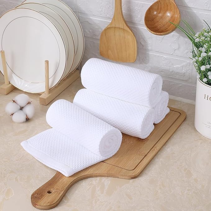 Kitinjoy 100% Cotton Waffle Weave Kitchen Hand Towels - Image 7