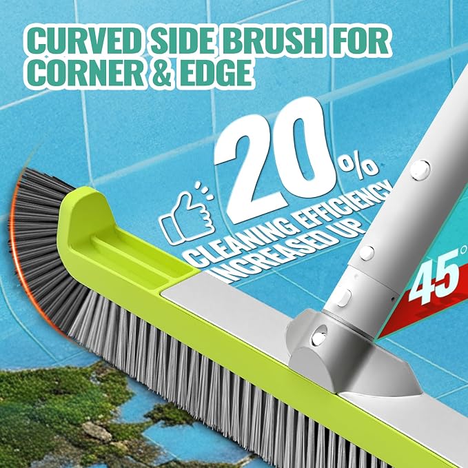18" Pool Brush Head for Cleaning Swimming Pool Walls, Curved Ends - Image 3
