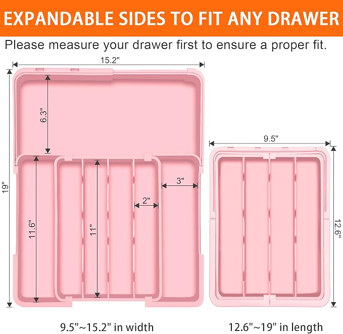 Silverware Organizer Expandable Silverware Drawer Organizer Adjustable Drawer - Image 2