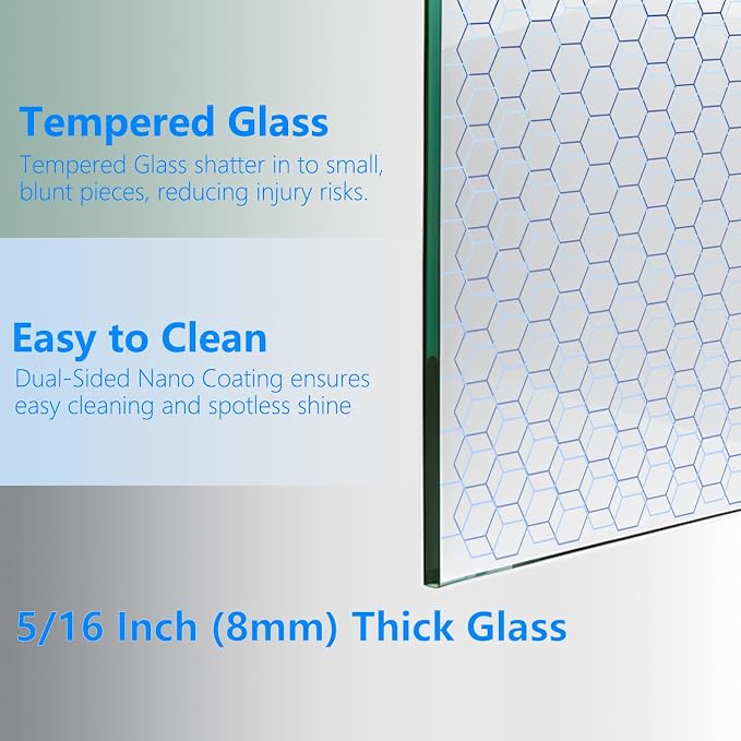 56-60" W x 76" H Double Sliding Frameless Shower Glass Door, 5/16" ANSI & SGCC - Image 4