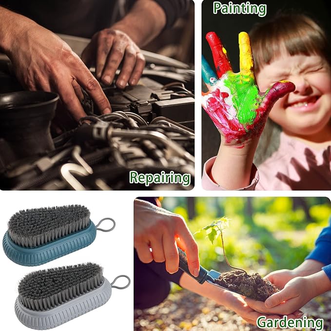 2 Pcs Nail Brush for Cleaning Fingernails, heavy Duty Finger Nail Scrub Brush - Image 4