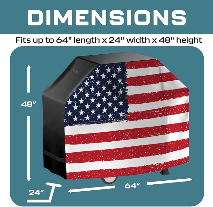 US Flag 64 Inch Grill Cover - Image 2