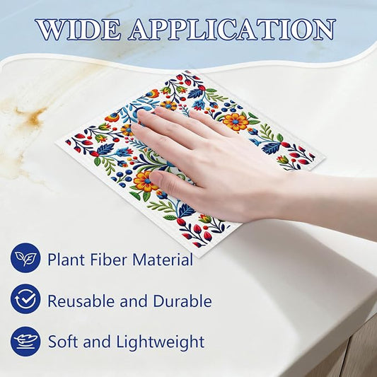 5 Pack Mixed Fiesta Floral Cinco De Mayo Kitchen Dishcloths Dish Towel - Image 2