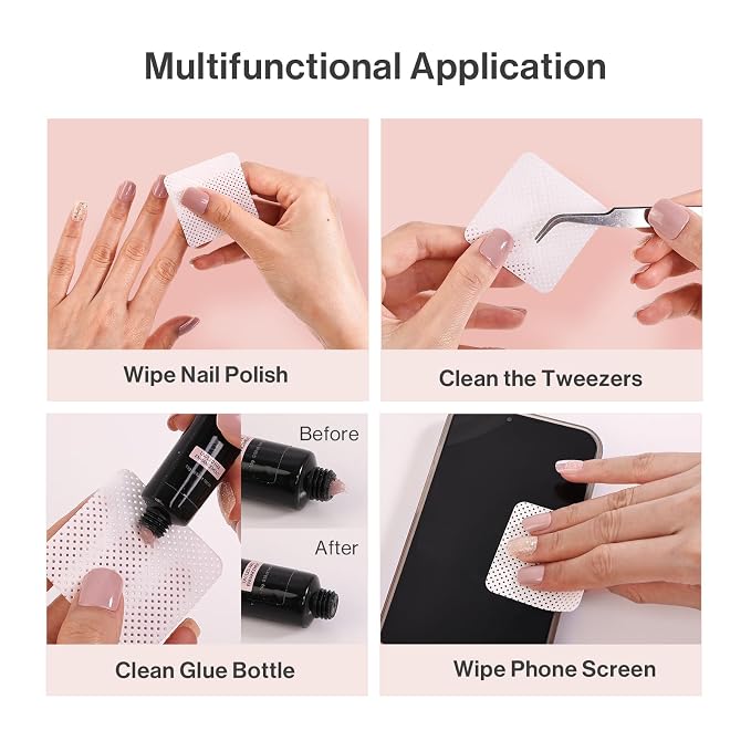 MelodySusie 1050Pcs Lint Free Nail Wipes Super Absorbent Soft Non-Woven - Image 5