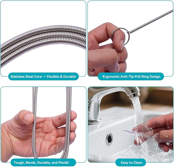 2 Pack 80 Inch Flexible Drain Brush, Sunroof Drain Cleaning Tool - Image 4