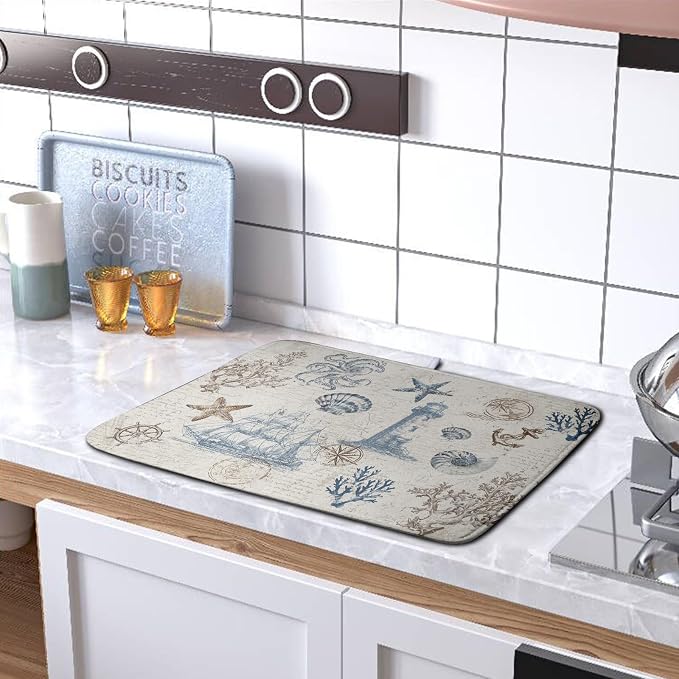 Nautical Coastal Dish Drying Mat - Image 5