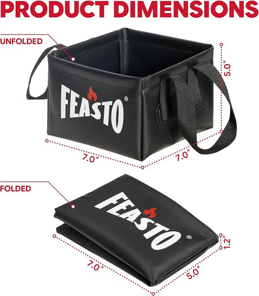 Collapsible Water Bucket for Grill Brush Cleaning & Soaking, Foldable Square - Image 2