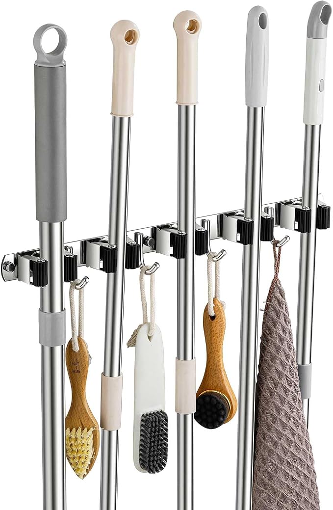 Broom Holder Wall Mount, Stainless Steel Broom Hanger Wall Mount, Heavy Duty by Unknown