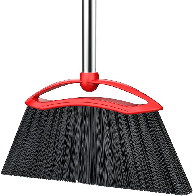 Heavy Duty Broom, 54-inch Adjustable Long Handle Angle Brooms Large Brooms by EZKEY