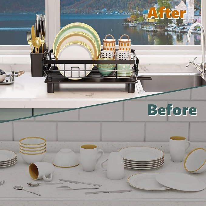 Iron Dish Drying Rack with Drainboard Dish Drainers - Image 6