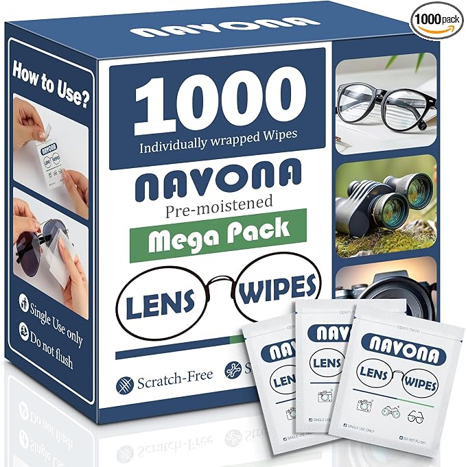 1000 Count Lens Wipes for Eyeglasses – Pre-Moistened, Individually Wrapped by Welcometobuy%EF%BC%81