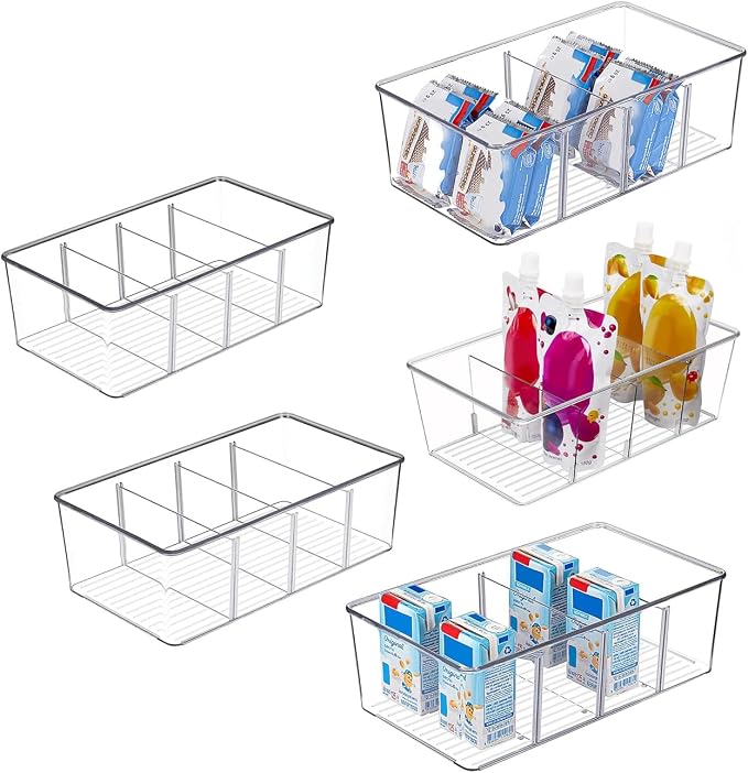 5 Pack Pantry Organizers and Storage, 4 compartment Snack Containers by Unknown