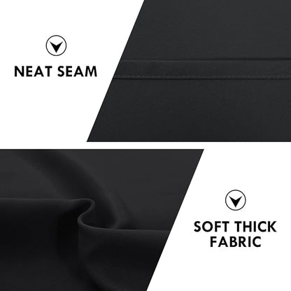 DWCN Blackout Curtains for Living Room Thermal Insulated, Energy Saving & Noise Reducing Bedroom Curtains, Black, W 70x L 84 Inch, Set of 2 Rod Pocket Curtain Panels