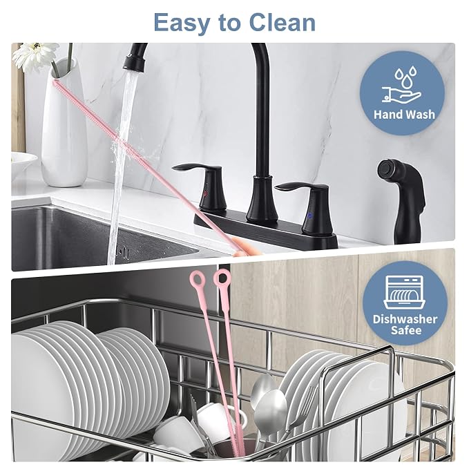 Reusable Silicone Straw Cleaner Brush Set, Flexible&Bendable Design, Dishwasher - Image 5