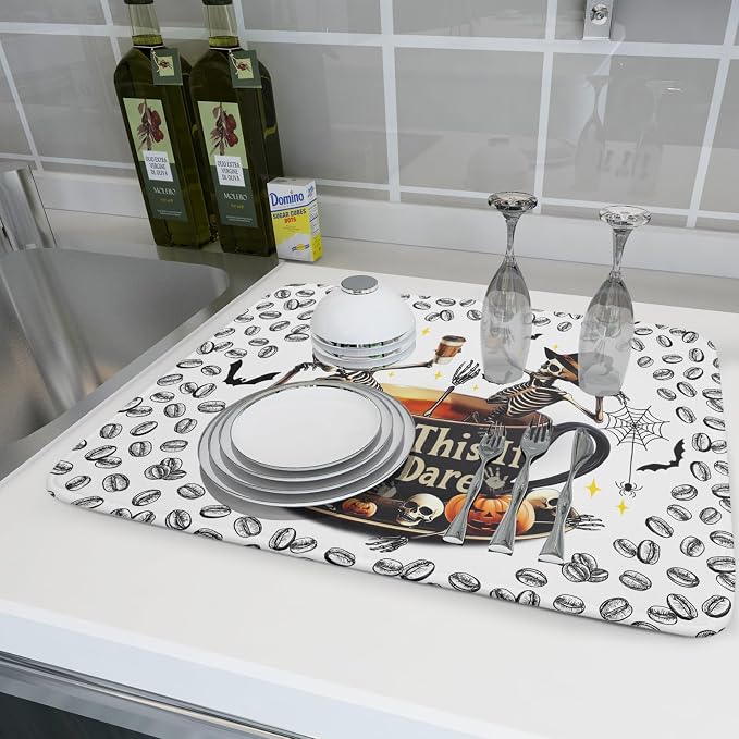Skull Dead Coffee Mat Funny Dish Drying Pad - Image 6