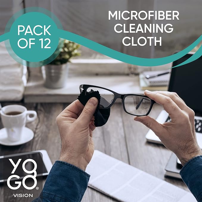 Microfiber Cleaning Cloth 12-Pack Individualy Packed Glasses Cleaning Cloths - Image 2