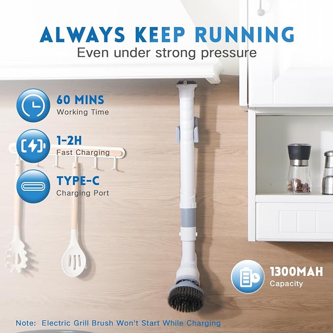 Electric Spin Scrubber, Wire Brush, Waterproof Spin Scrubber - Image 4