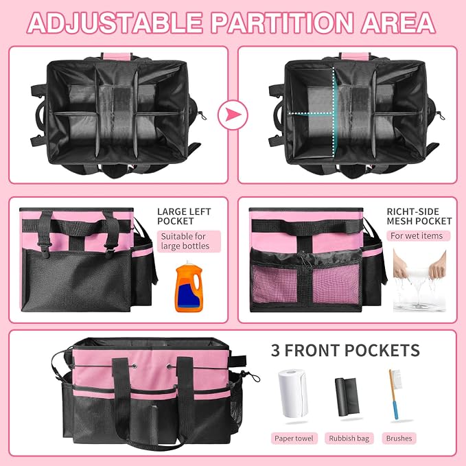 Cleaning Caddy Tote with Removable Dividers - Image 3