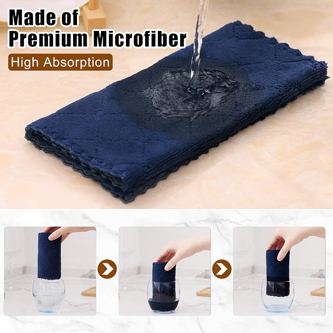 Mordimy 12 Pack Kitchen Towels, Super Soft and Absorbent Dish Towels, Coral - Image 3
