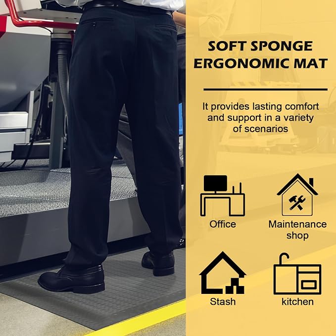 2 x 7 FT Anti Fatigue Mats Industrial 15/16 Inch Thick Soft Sponge Ergonomic - Image 6