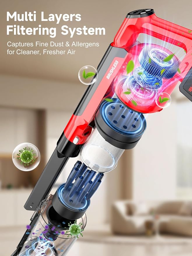 60KPa Cordless Vacuum Cleaner for Home, 700W Pet Vacuum, 70-Min Runtime - Image 9