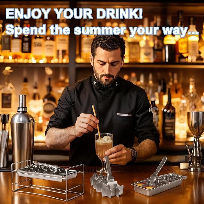 Stainless Steel Ice Cube Tray 2 Pack, 36 Large Cube Slots. Plastic Free Eco - Image 5