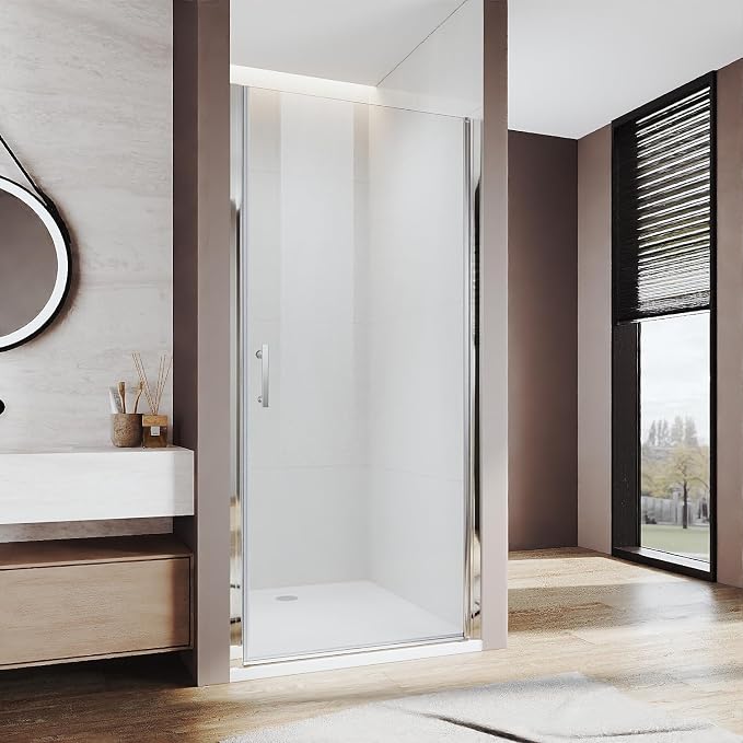 Glass Shower Door 33.5-35" W x 72" H, UCALAFEE Frameless Pivot Swing Door by Ucalafee