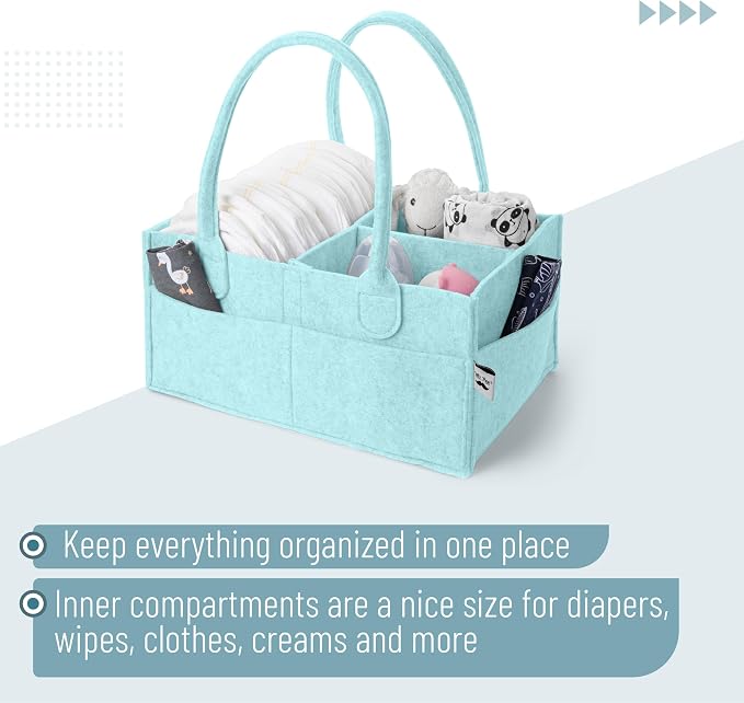 Mr. Pen- Baby Diaper Caddy Organizer, Mint Whisper, Baby Caddy Organizer - Image 4