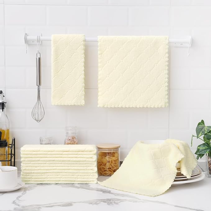 Homaxy 12 Pack Dish Towels for Kitchen, Super Soft and Absorbent Coral Velvet - Image 6