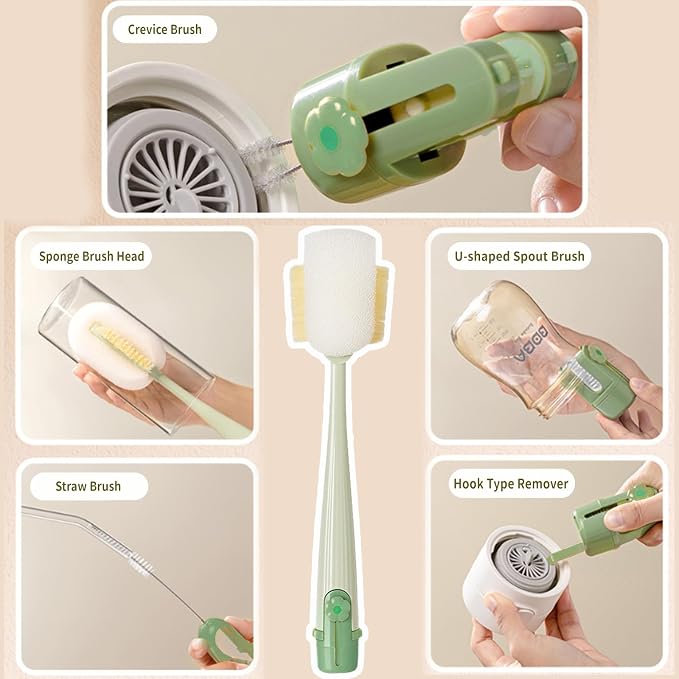 Water Bottle Cleaner Brush, 5-in-1 Bottle Brushes - Image 4