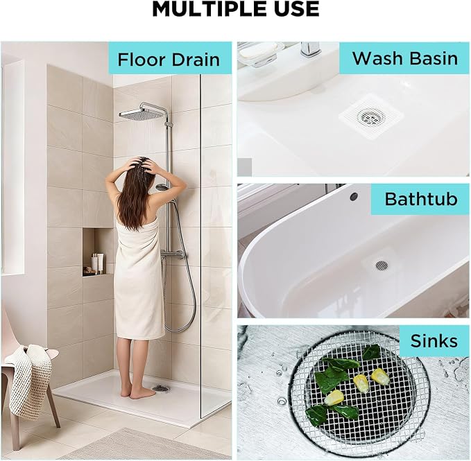 35 Pack Disposable Floor Drain Stickers, Hair Drain Stickers Disposable Shower - Image 8