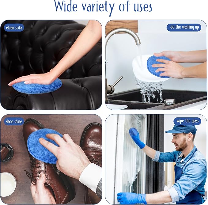 Tanlade 100 Pcs Car Detailing Microfiber Applicator Pad Wax Applicator Wash - Image 6