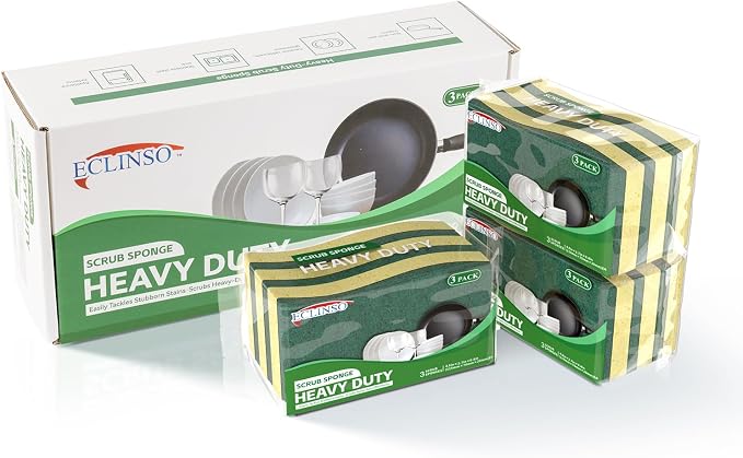 9 Pack Heavy Duty Scrub Sponge, Tough Cleaning Tool by Unknown