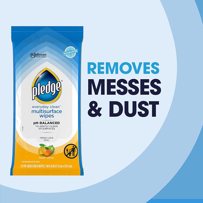 Pledge Multisurface Cleaning Wipes, pH Balanced, Fresh Citrus - Image 7