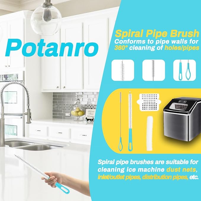 Potanro Ice Machine Cleaner Brush Sets, Gap Crevice Cleaning Brushes Tools - Image 4