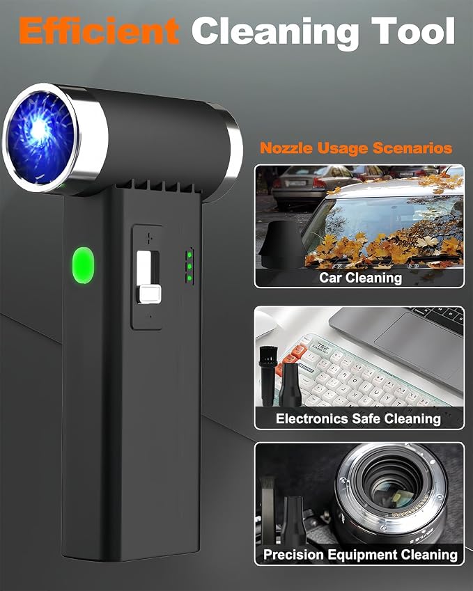Compressed Air Duster – 110, 000 RPM Super Power Cordless FT03 Electric Blower - Image 7
