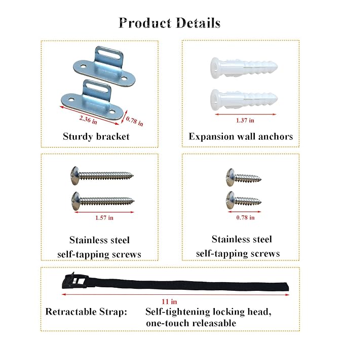 Furniture Anchors for Baby Proofing, Anti Tip Furniture Anchors, Furniture Wall - Image 5