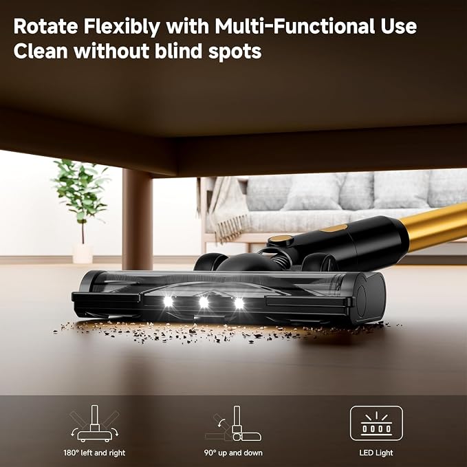 Cordless Vacuum Cleaner, 8 in 1 40Kpa 55Mins, Lightweight Vacuum Cleaners - Image 7