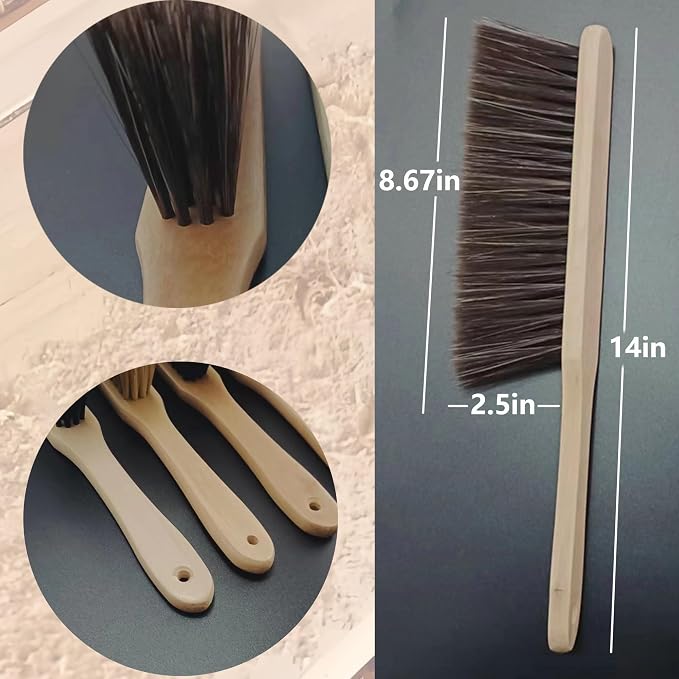 2 Pieces Woooden Dust Brush Hand Broom Bench Brush - Image 5