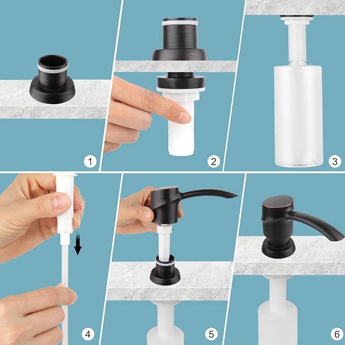 SAMODRA Kitchen Sink Soap Dispenser Oil Rubbed Bronze Built-in Soap Dispenser - Image 8