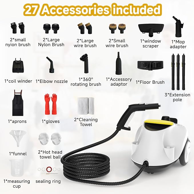 Steam Cleaner, 3 Minutes Fast Heating，for Floors, Grout and Cars - Image 7