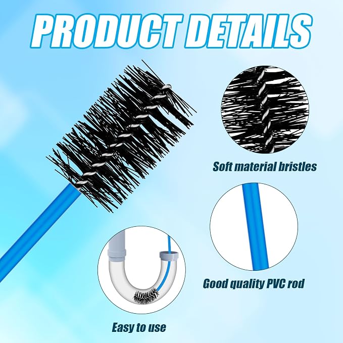 4pcs Condensate Trap Flexible Drain Brush, 16 Inch Nylon Condensate Pipe Drain - Image 4