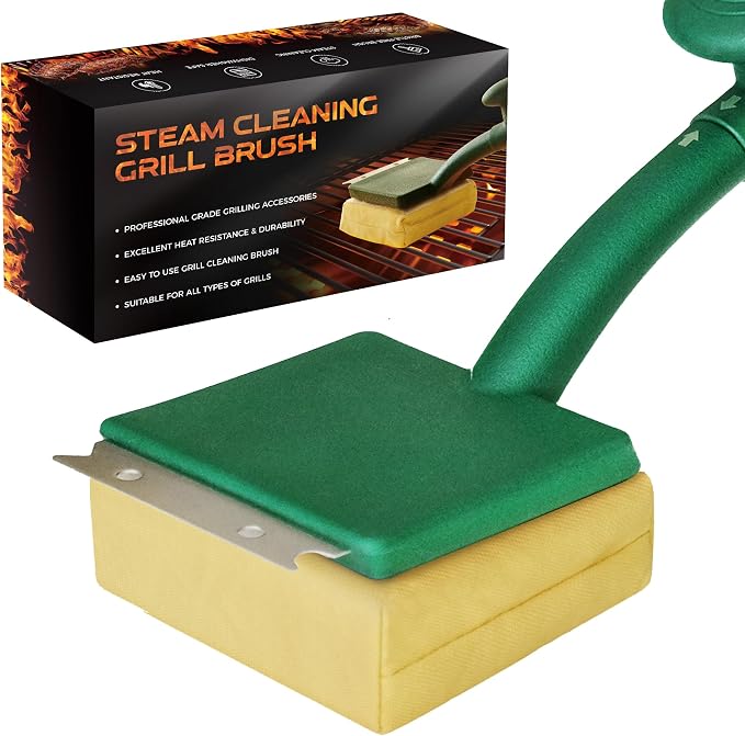Grill Brush Bristle Free with Scraper, Replaceable Cleaning Head, Grill Cleaner by AslyYardMngSter