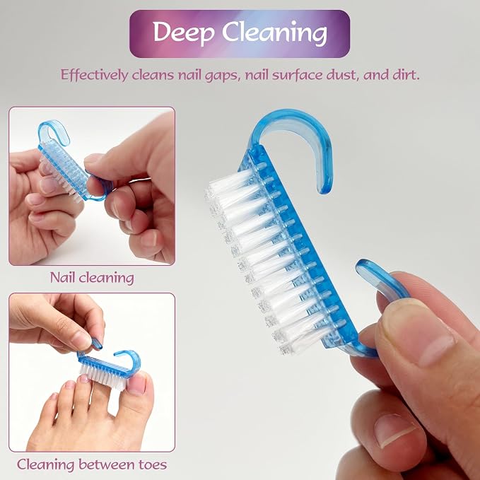 8PCS Nail Brush Cleaner Set – Handle Grip Fingernail Scrubber Brushes - Image 4