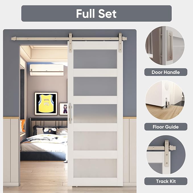BARNSMITH 32in x 84in Glass Barn Door - Image 5
