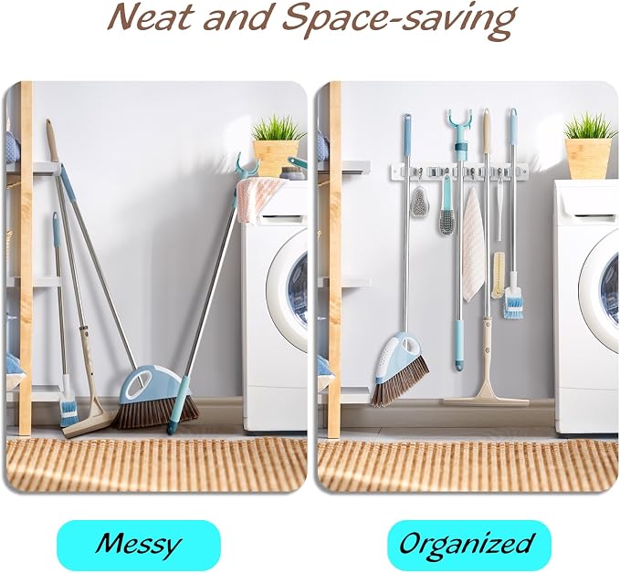 Mop and Broom Holder Wall Mount - Image 3