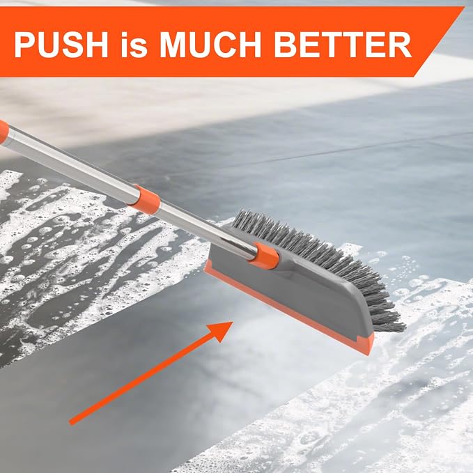 BITOPE Deck Scrub Brush with Long Handle, Heavy Duty Floor Cleaning Scrubber - Image 4