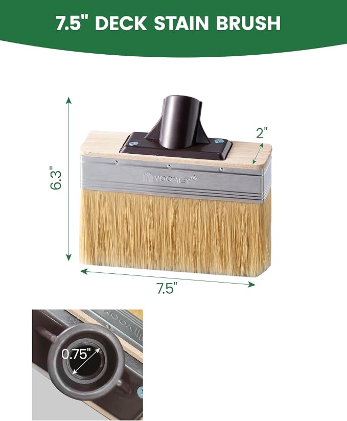 Voomey 7.5 Inch Deck Stain Brush, Heavy Duty Wood Stain Brush - Image 6